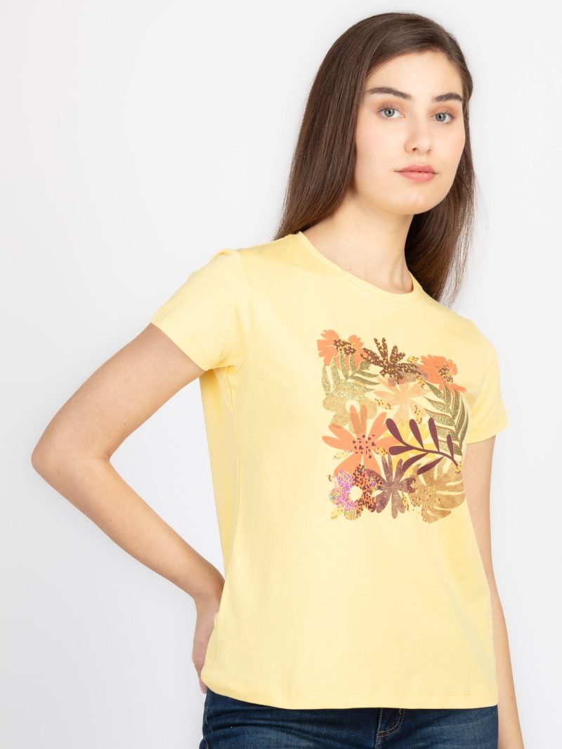 Womens Printed Round Neck T-Shirt