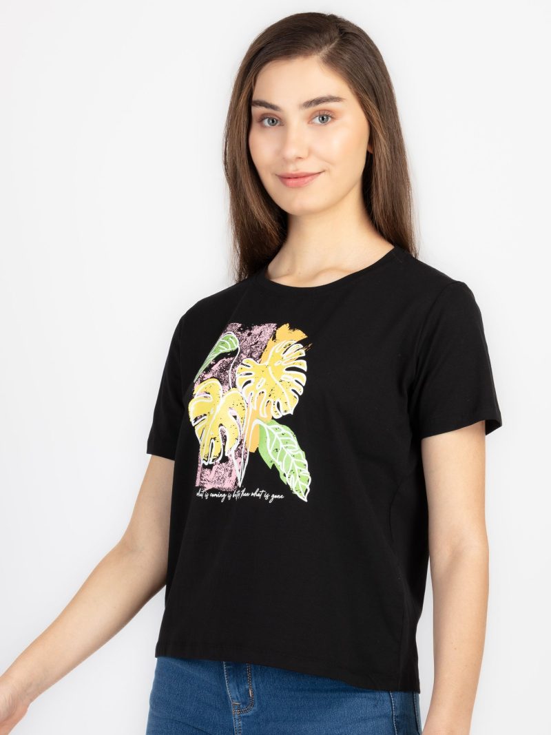 Womens Printed Round Neck T-Shirt