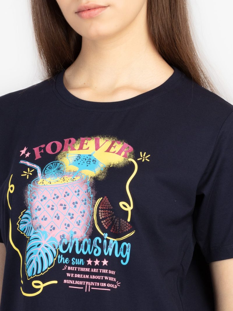 Status Quo Womens Printed Round Neck T-Shirt