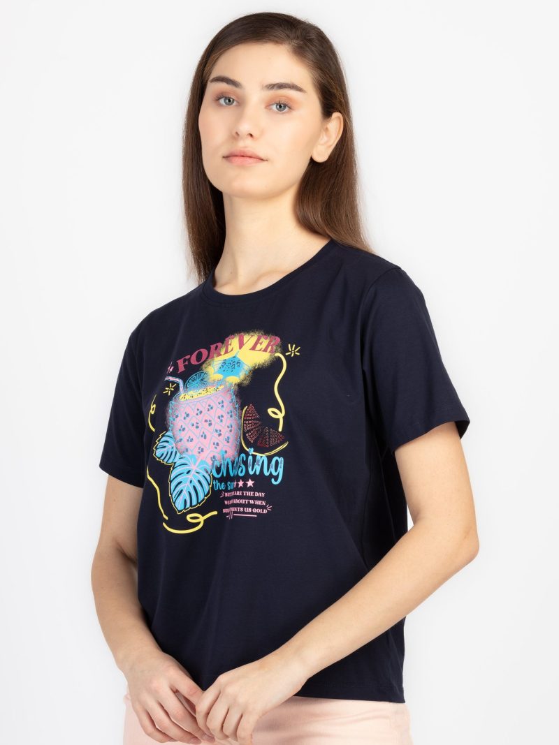Status Quo Womens Printed Round Neck T-Shirt