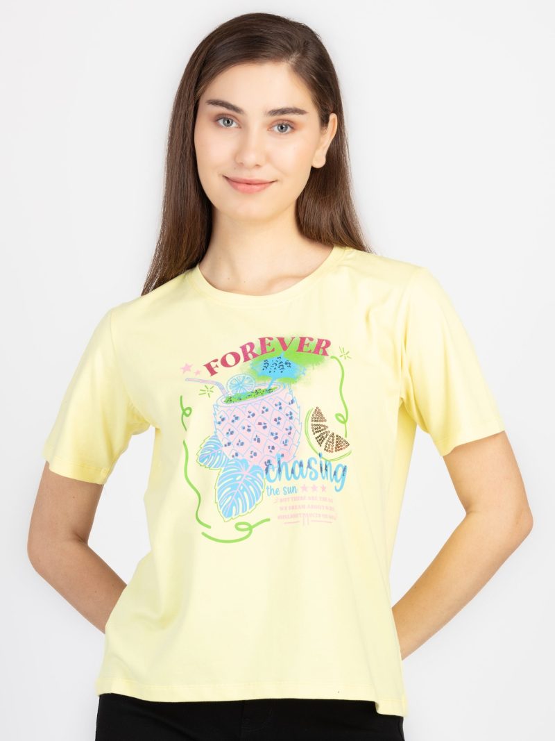 Status Quo Womens Printed Round Neck T-Shirt