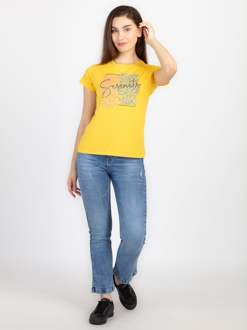 Womens Printed Round Neck T-Shirt