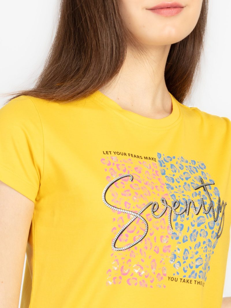 Womens Printed Round Neck T-Shirt