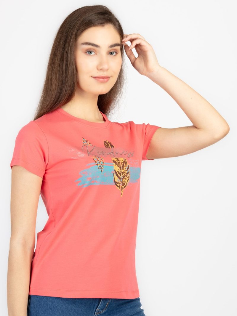 Womens Printed Round Neck T-Shirt
