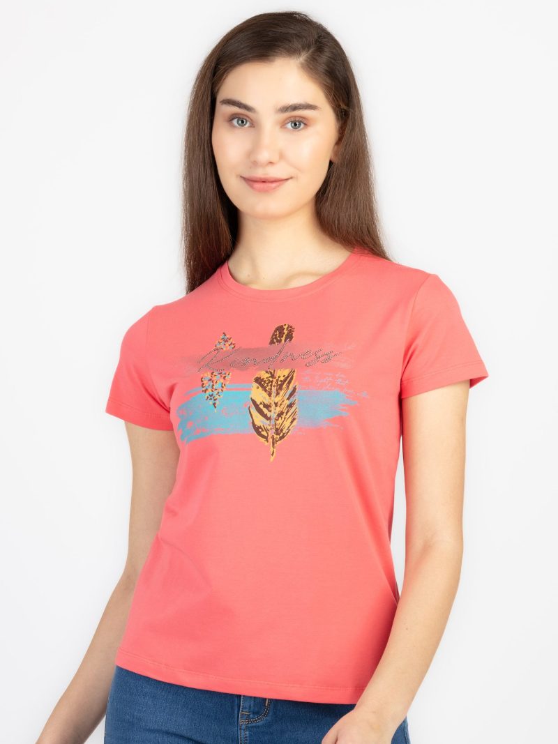 Womens Printed Round Neck T-Shirt