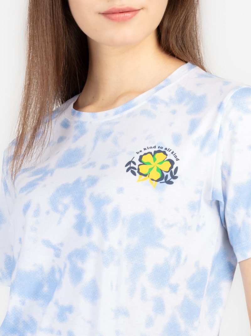 Womens Front & Back Print Round Neck T-Shirt