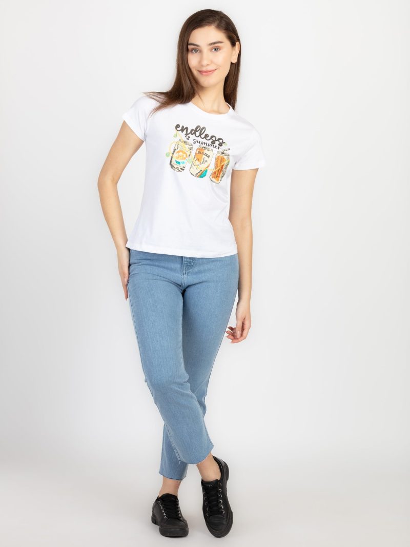 Womens Printed Round Neck T-Shirt