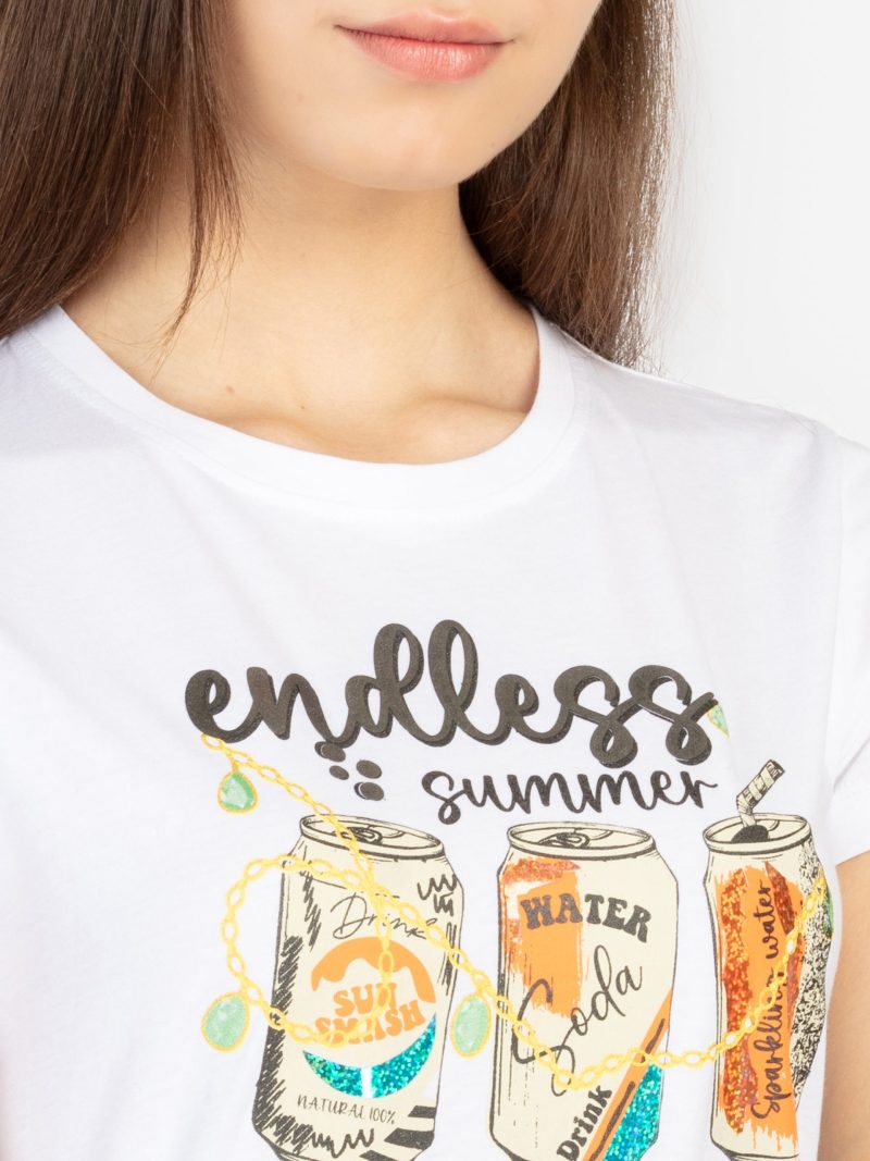 Womens Printed Round Neck T-Shirt