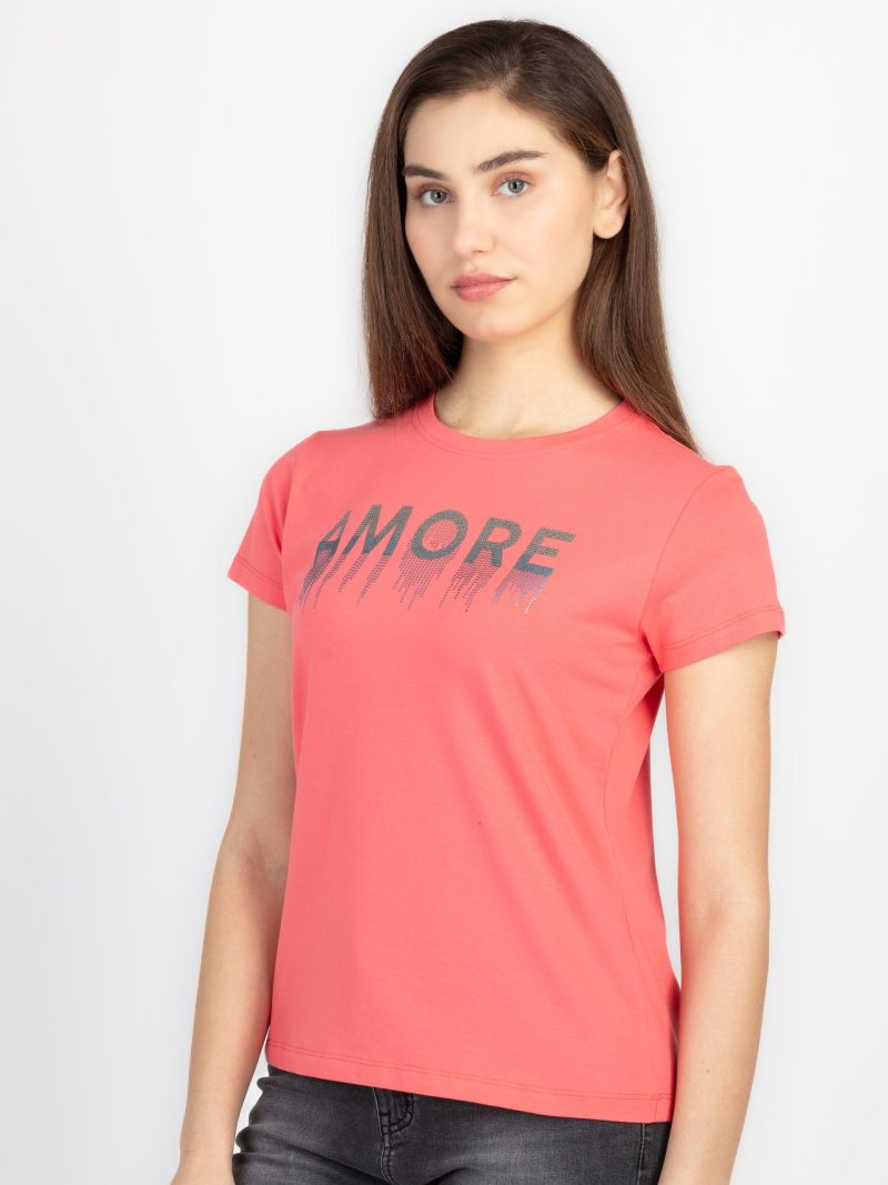 Womens Printed Round Neck T-Shirt