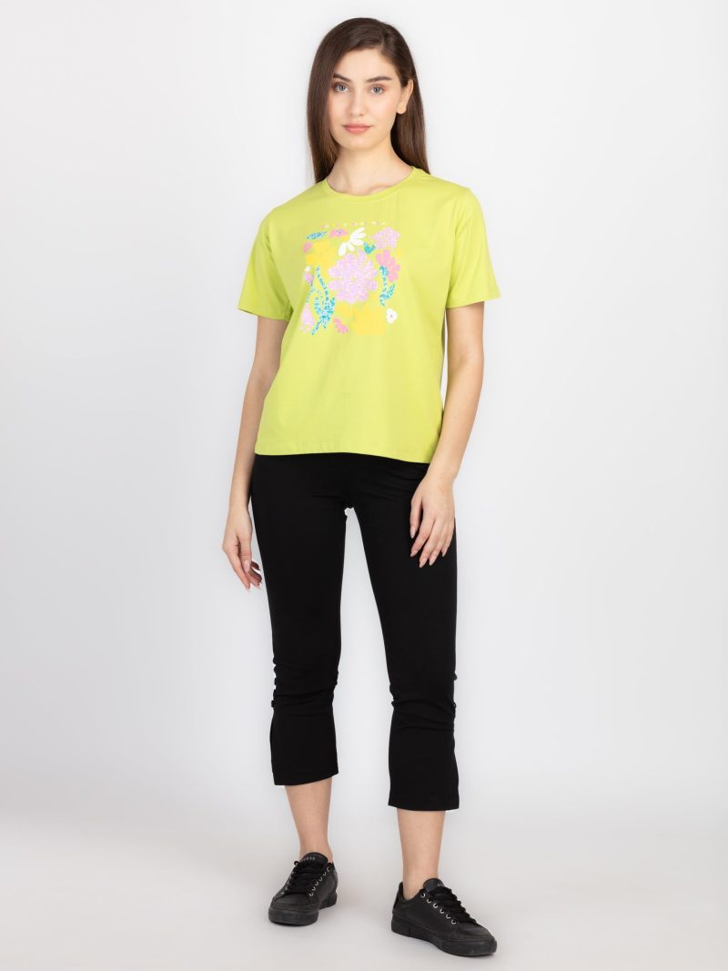 Womens Printed Round Neck T-Shirt