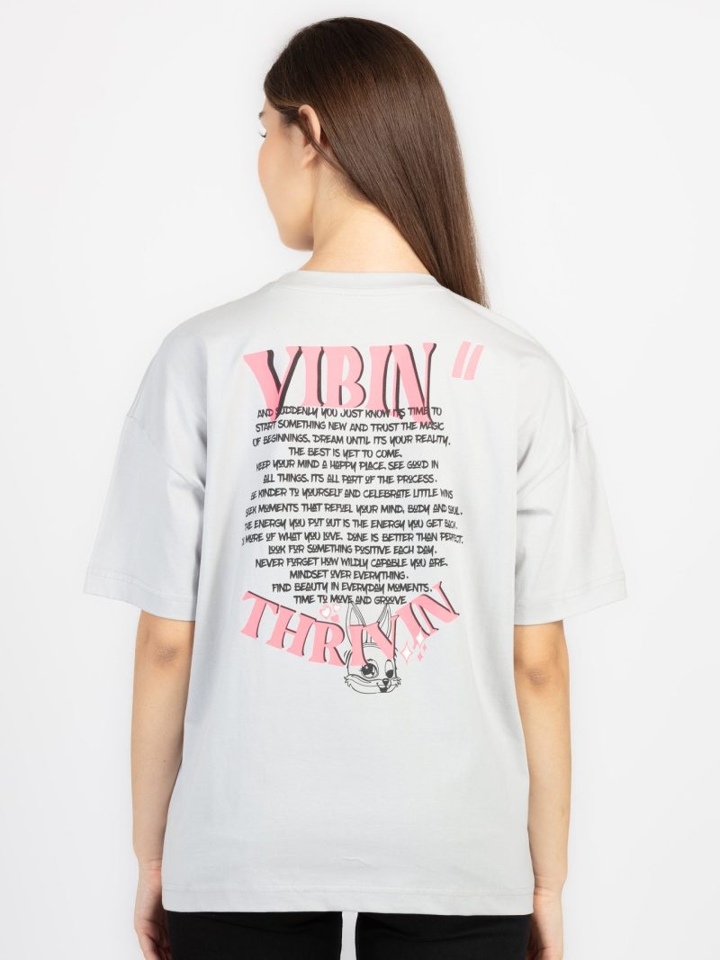 Womens Front & Back Print Oversized T-Shirt