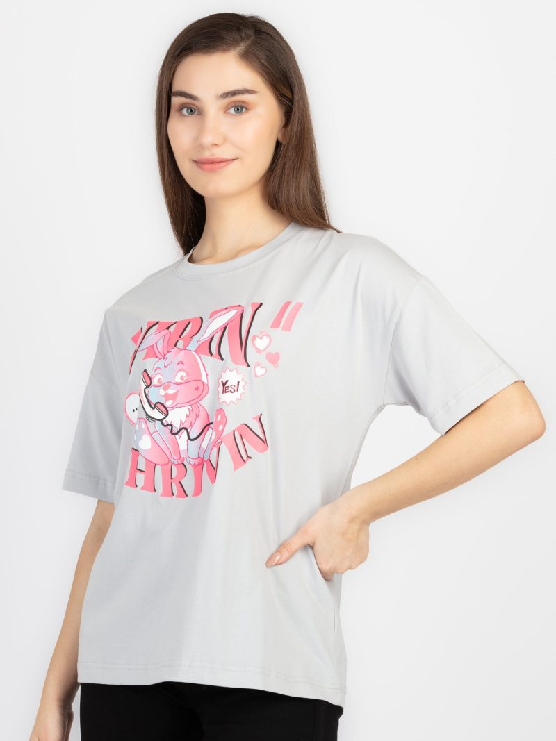 Womens Front & Back Print Oversized T-Shirt