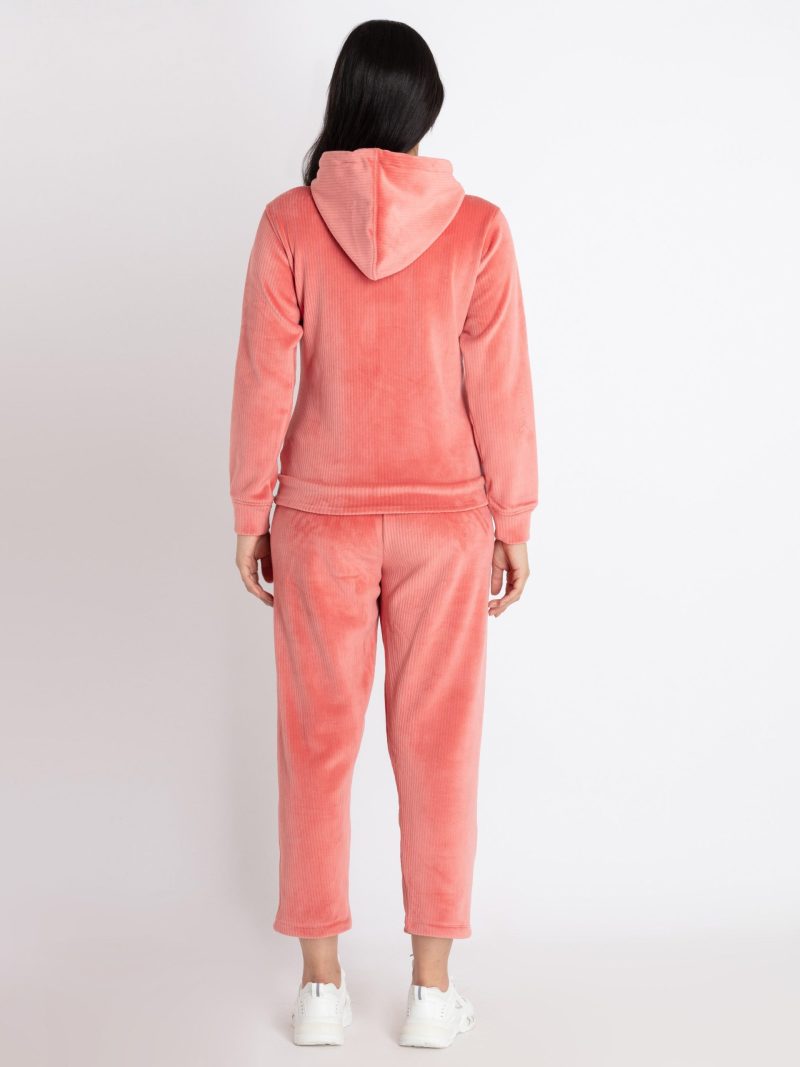 Womens Solid Zipper Tracksuit