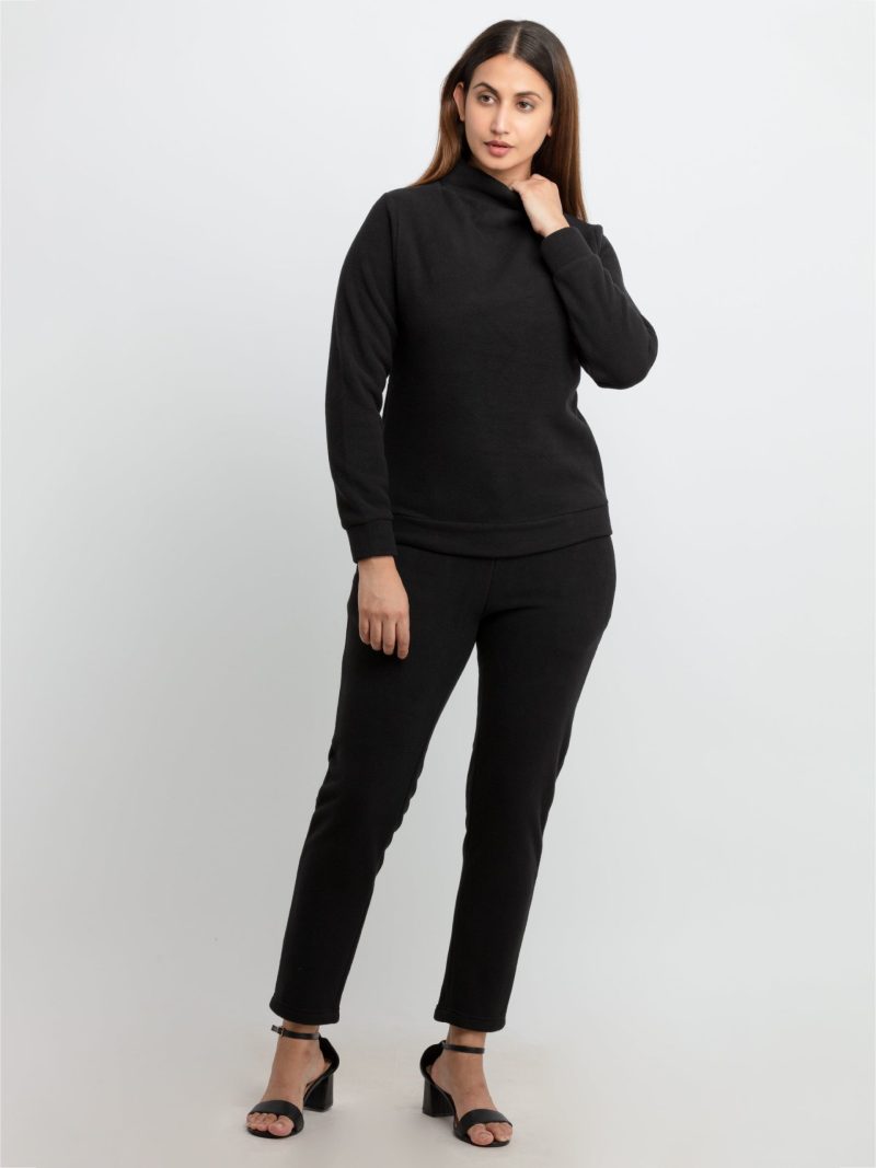 Womens Solid High Neck Tracksuit