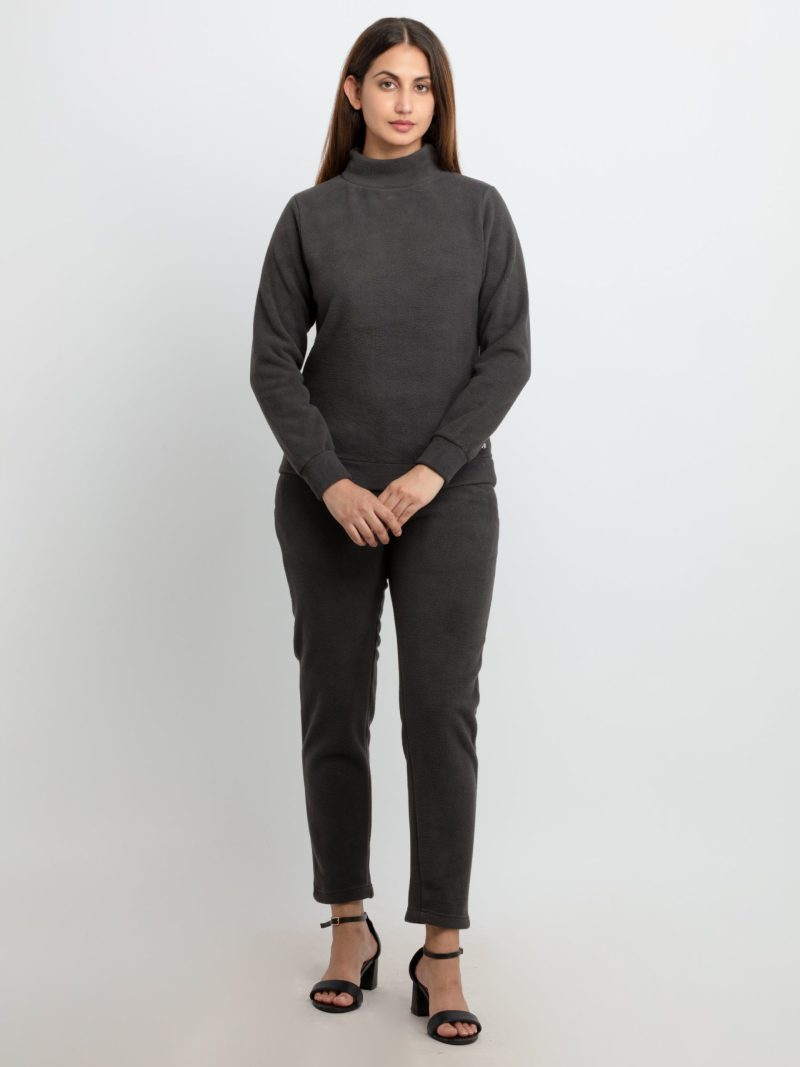 Womens Solid High Neck Tracksuit