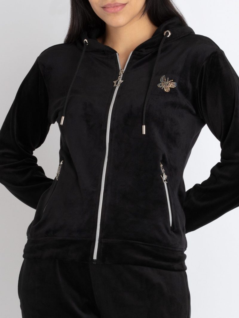 Status Quo Womens Solid Zipper Tracksuit With Self Design