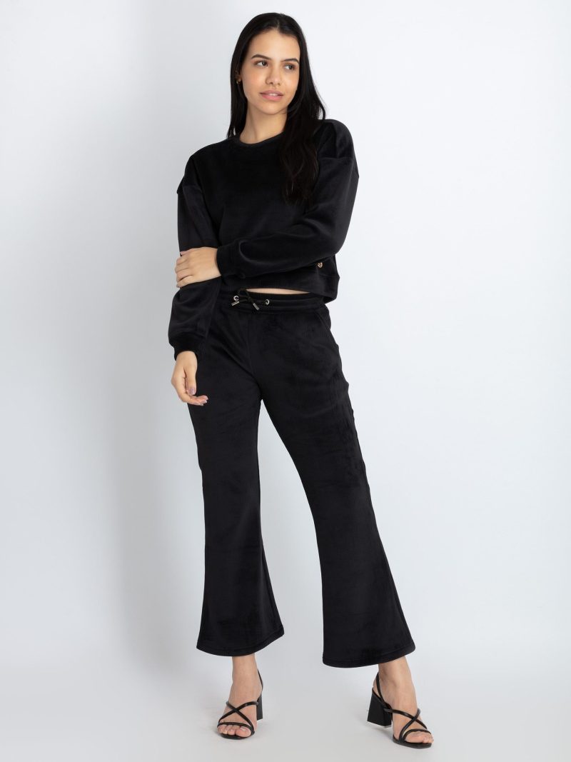 Womens Solid Round Neck Tracksuit