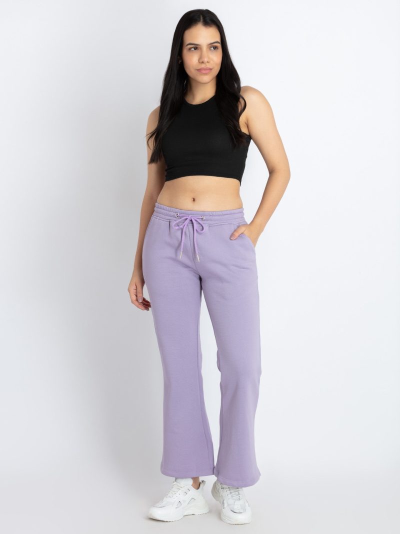 Womens Solid Knitted Track Pants