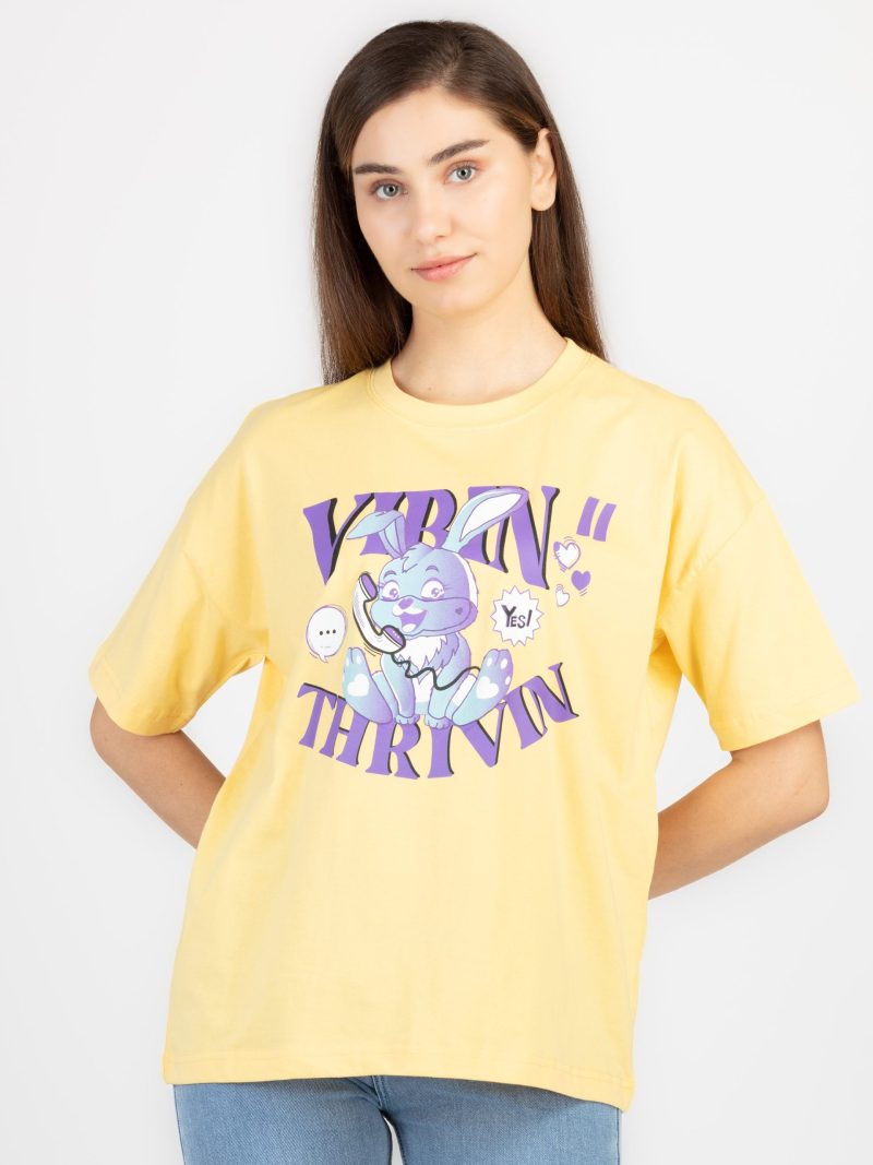 Womens Front & Back Print Oversized T-Shirt