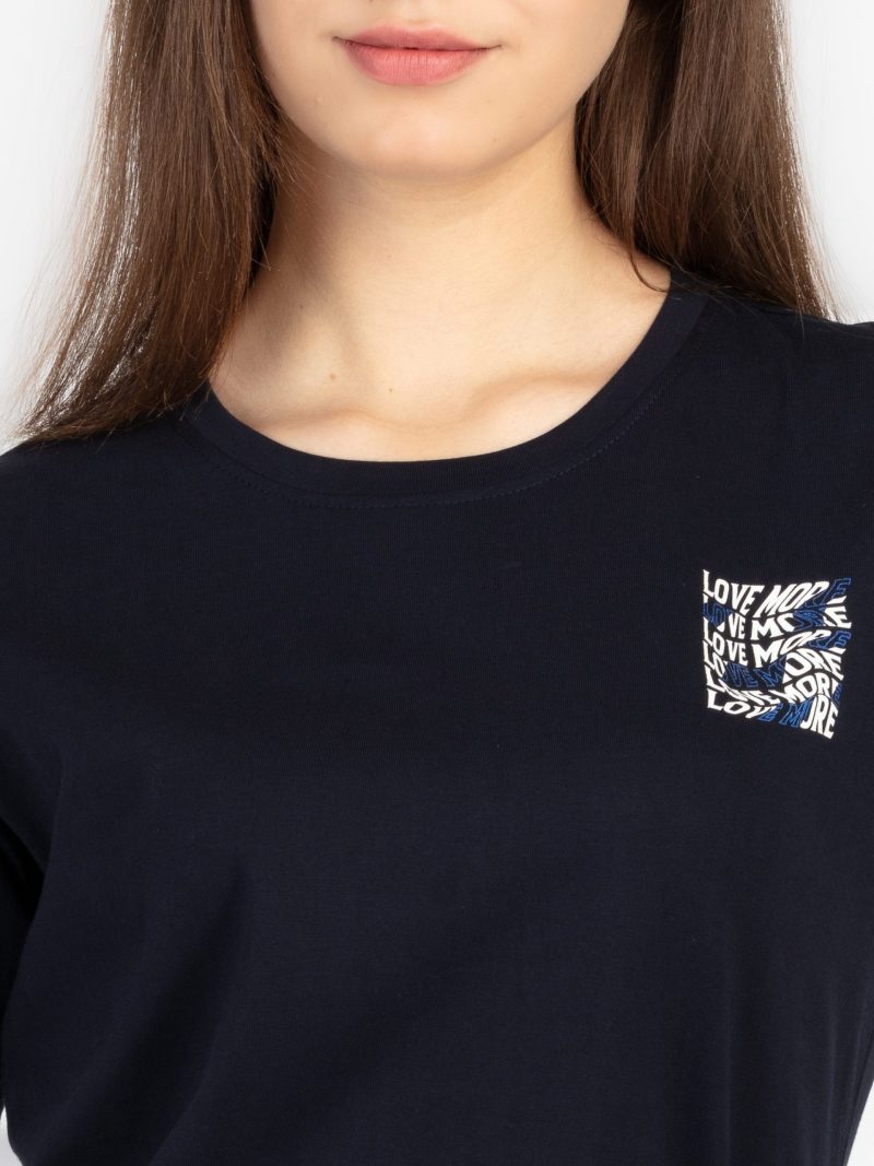 Womens Front & Back Print Round Neck T-Shirt
