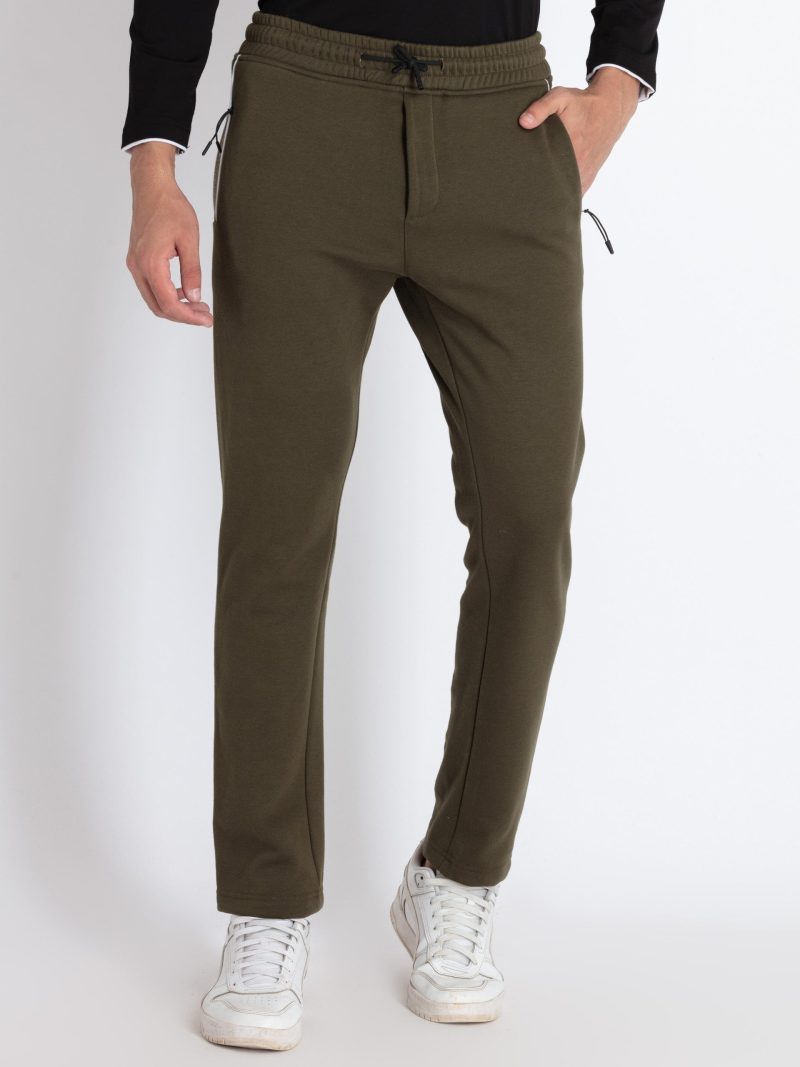 Mens Solid Regular Fit Track Pants
