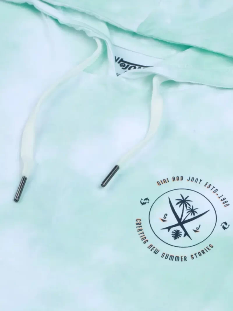 Gini & Jony Boys Light Blue Tie-Dye Cotton Half Sleeves T-Shirt