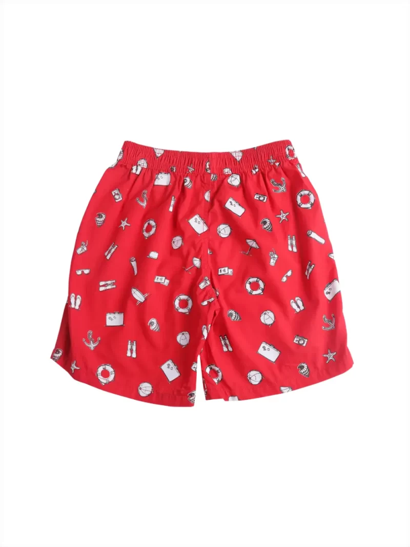 Gini And Jony Boys Red Conversational Cotton Boxer Shorts Elasticated