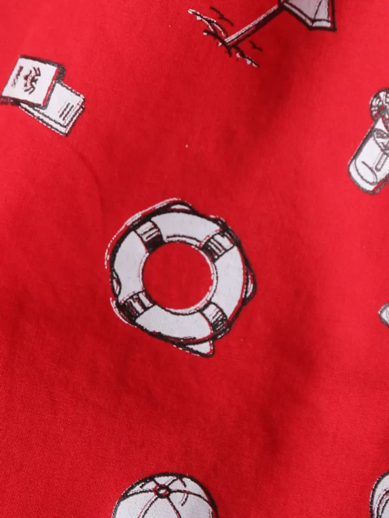 Gini And Jony Boys Red Conversational Cotton Boxer Shorts Elasticated