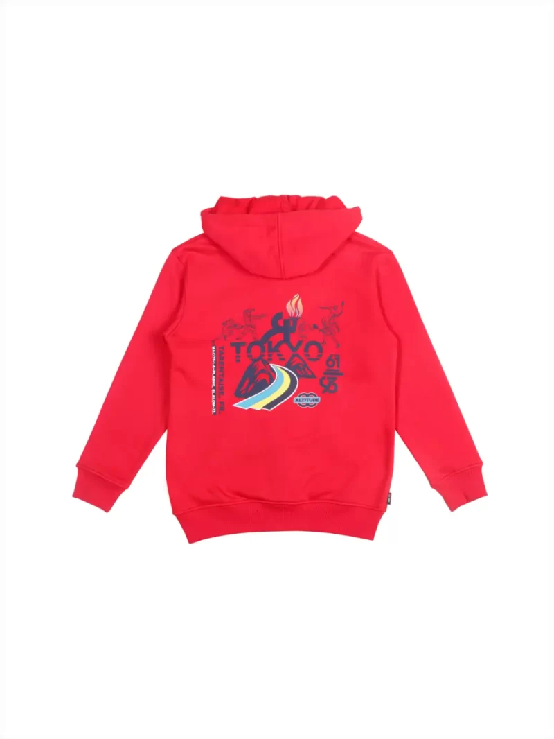 Gini And Jony Boys Red Graphic Print Cotton Knits Jacket Full Sleeves
