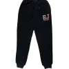 Gini And Jony Boys Navy Blue Solid Cotton Track Pant Elasticated