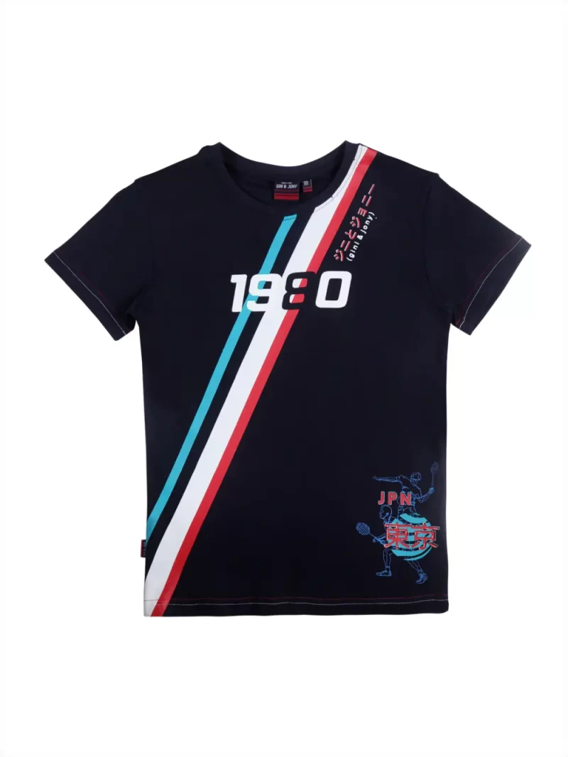 Gini And Jony Boys Printed Cotton T-Shirt Half Sleeves