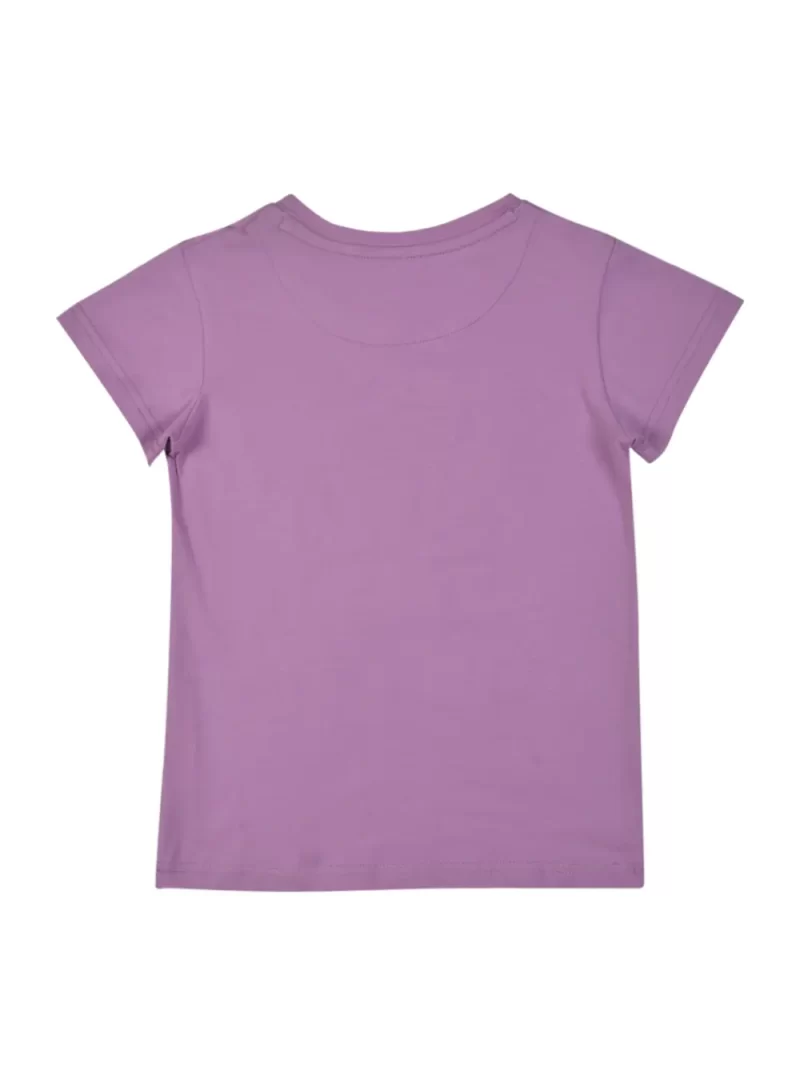 Gini And Jony Girls Purple Holographic Cotton Knits Top Half Sleeves