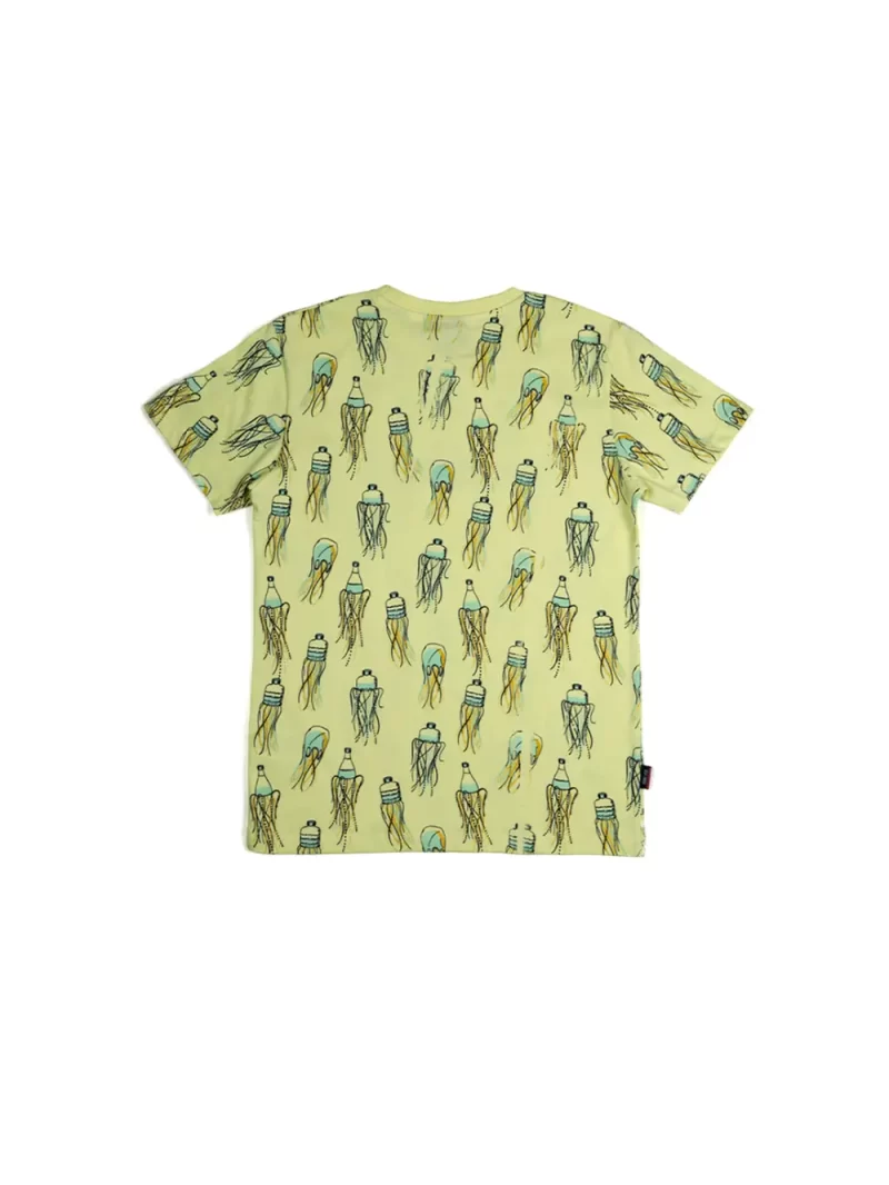 Gini And Jony Boys Yellow All Over Print Cotton T-Shirt Half Sleeves