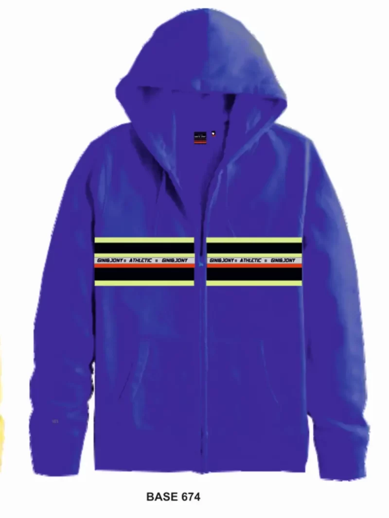 Gini And Jony Boys Blue Color Block Cotton Knits Jacket Full Sleeves