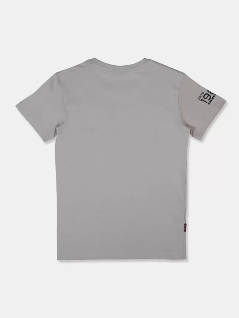 Gini And Jony Boys Grey Typographic Print Cotton T-Shirt Half Sleeves