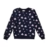 Gini & Jony Girls' Navy Blue Sweat Shirt | Cotton | Printed | Hand-Wash | Regular Fit | Roundneck