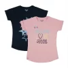 Gini And Jony Girls Multi Color Graphic Print Cotton Knits Top Pack Of 2 Half Sleeves