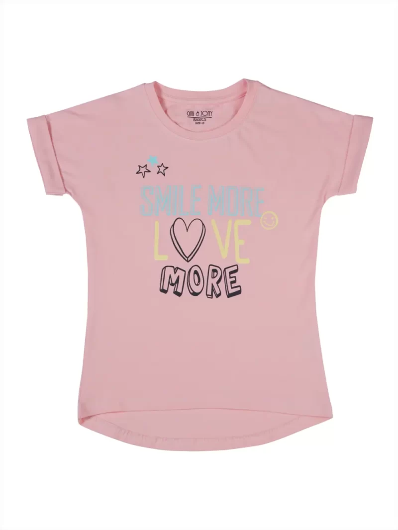 Gini And Jony Girls Multi Color Graphic Print Cotton Knits Top Pack Of 2 Half Sleeves
