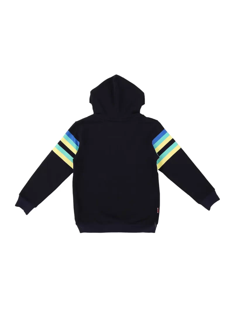 Gini And Jony Boys Navy Color Block Cotton Sweat Shirt Full Sleeves