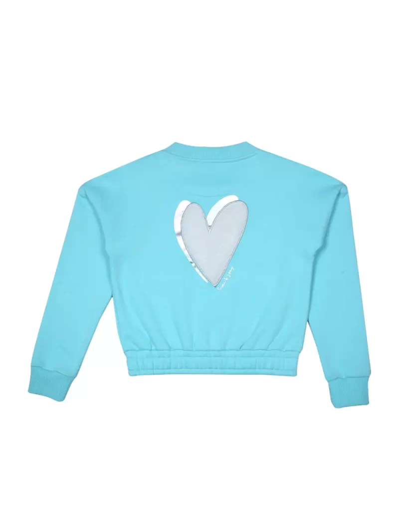 Gini & Jony Girls Sky Blue Plain Knits Jacket
