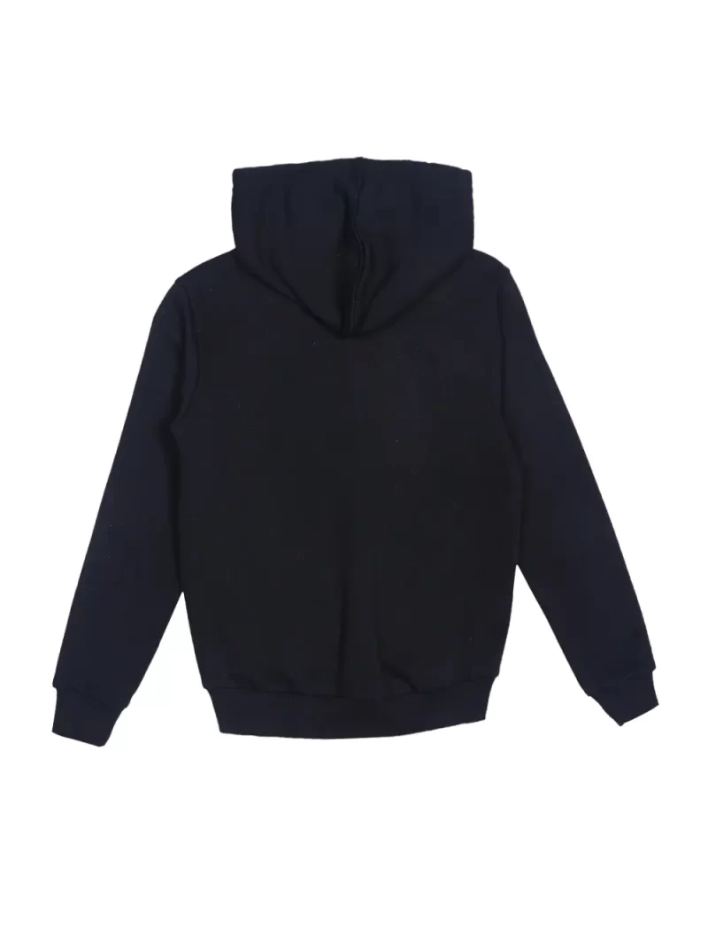 Gini & Jony Girls' Black Sweat Shirt | Cotton | Blockprint | Hand-Wash | Regular Fit | Hooded