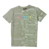 Gini And Jony Boys Olive Typographic Print Cotton T-Shirt Half Sleeves