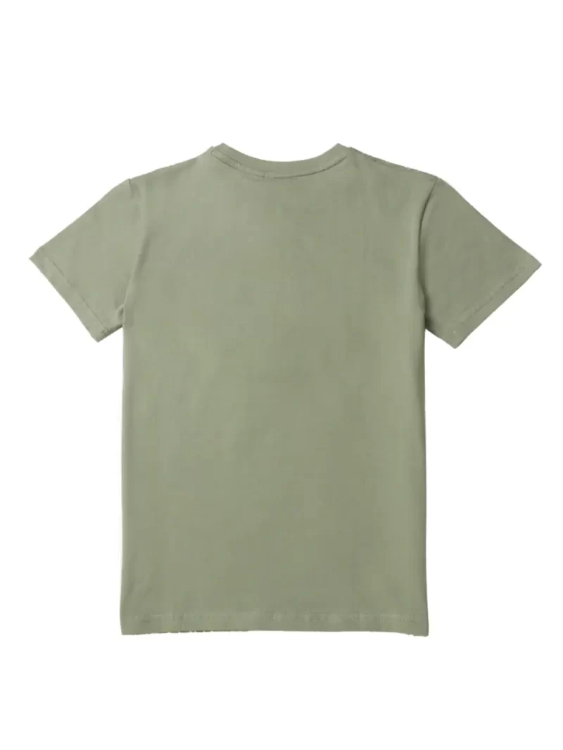 Gini And Jony Boys Olive Typographic Print Cotton T-Shirt Half Sleeves