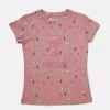 Gini And Jony Girls Pink Tropical Print Cotton Knits Top Half Sleeves