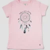 Gini And Jony Girls Pink Graphic Print Cotton Knits Top Half Sleeves