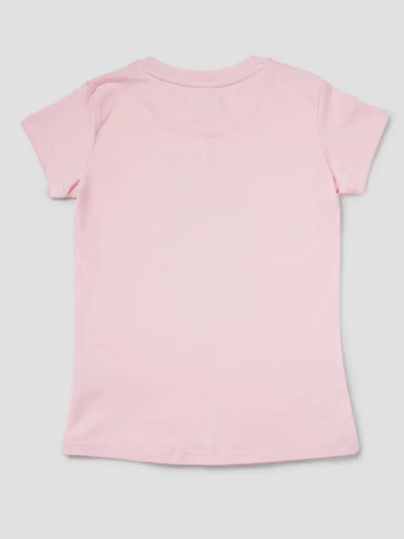 Gini And Jony Girls Pink Graphic Print Cotton Knits Top Half Sleeves