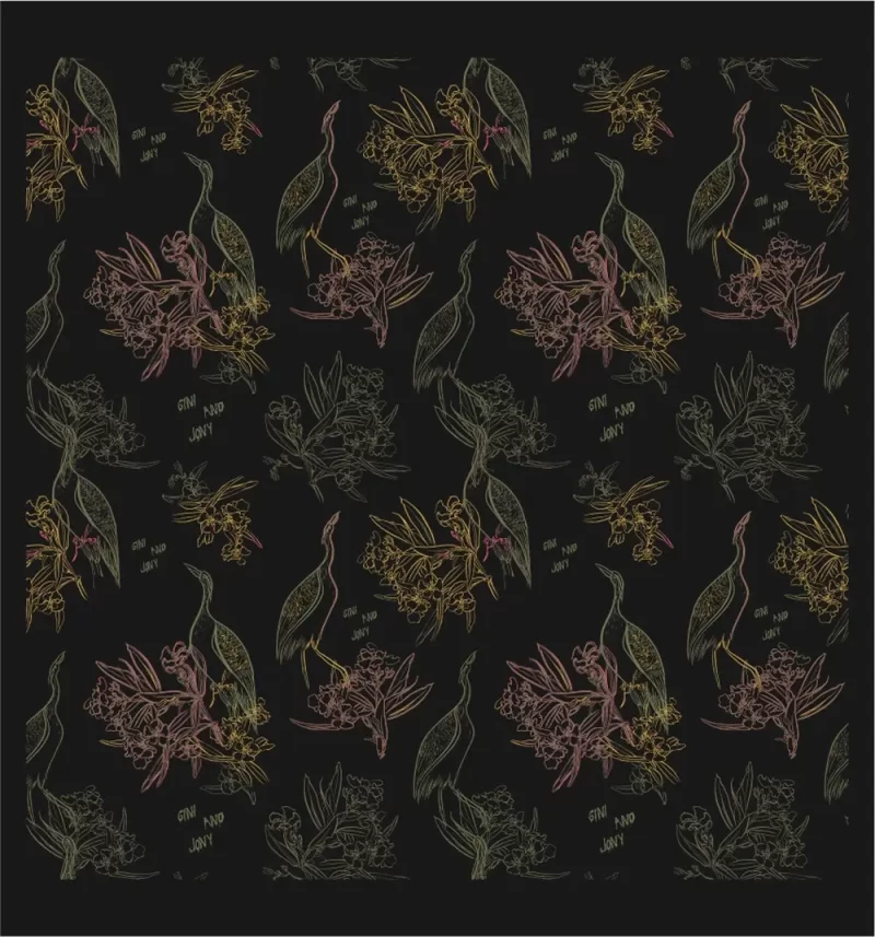 Gini And Jony Boys Black Tropical Print Cotton T-Shirt Full Sleeves