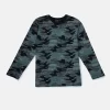 Gini And Jony Boys Teal Camouflage Cotton T-Shirt Full Sleeves