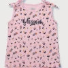 Gini And Jony Girls Pink Applique Cotton Knits Top Sleeveless