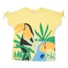 Gini And Jony Girls Yellow Embellished Cotton Knits Top Half Sleeves
